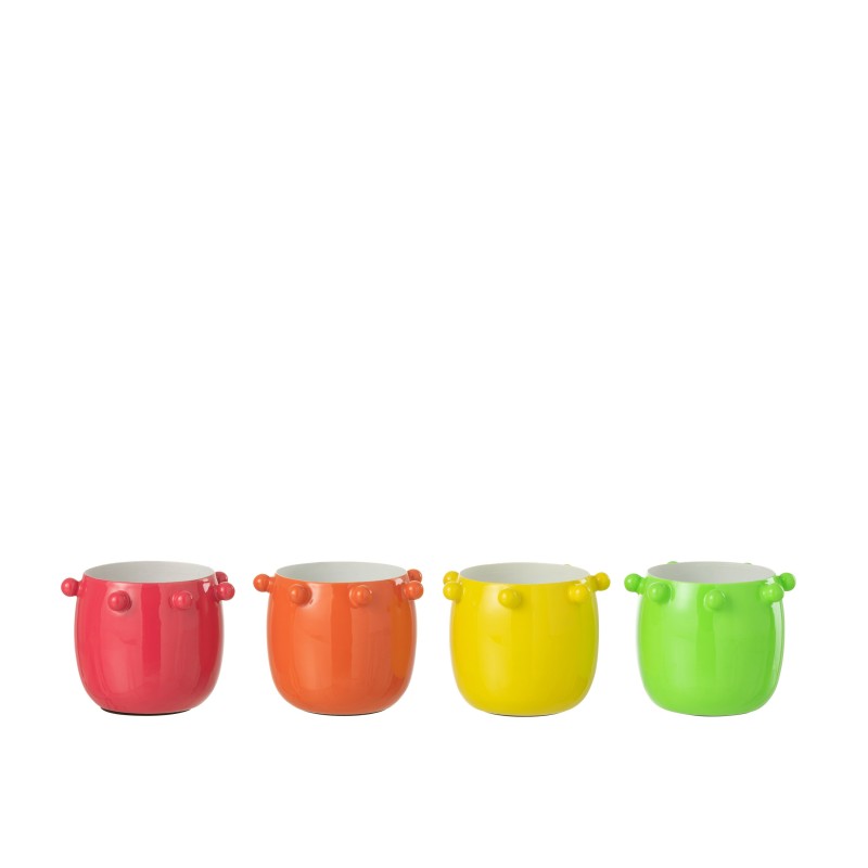 Cactus portavelas de metal multicolor 12x12x9 cm surtido de 4 Cactus portavelas de metal multicolor 12x12x9 cm surtido de 4