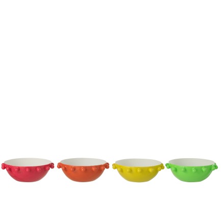 Cuenco redondo de metal multicolor 18x18x7 cm (surtido de 4)