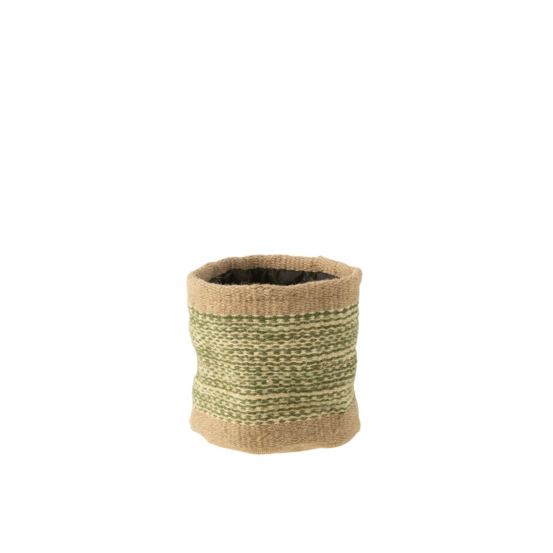 Cesta redonda de tela verde 15x15x15 cm Cesta redonda de tela verde 15x15x15 cm