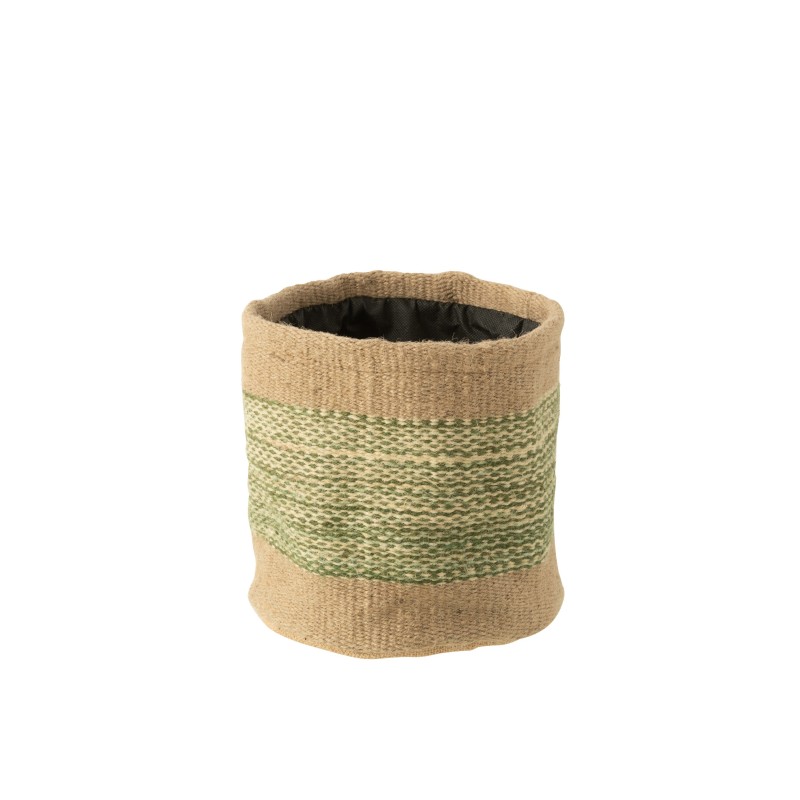 Cesta redonda de tela verde 20x20x20 cm Cesta redonda de tela verde 20x20x20 cm