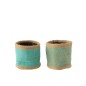 Panier rond en textile bleu 15x15x15 cm Panier rond en textile bleu 15x15x15 cm