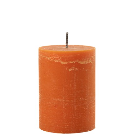 Bougie pilier en paraffine orange 15x15x21 cm