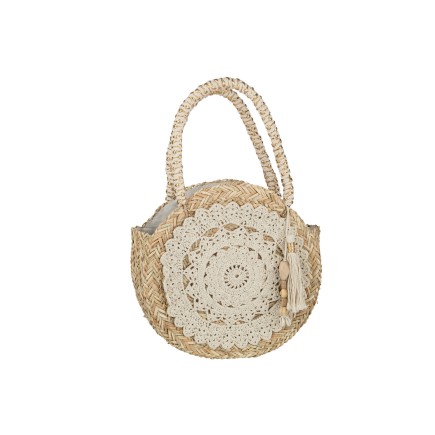 Sac rond en roseau naturel 40x40x10 cm