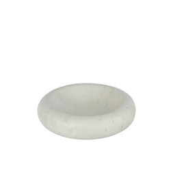 BOWL ROUND LOW MARBLE WH L