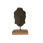 Décoration tête en bois noir 25x18x44 cm