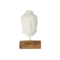 Décoration tête en bois blanc 25x18x44 cm