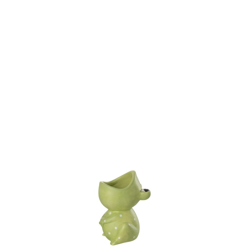 Cache-pot grenouille en poterie vert 8.5x8x11 cm Cache-pot grenouille en poterie vert 8.5x8x11 cm