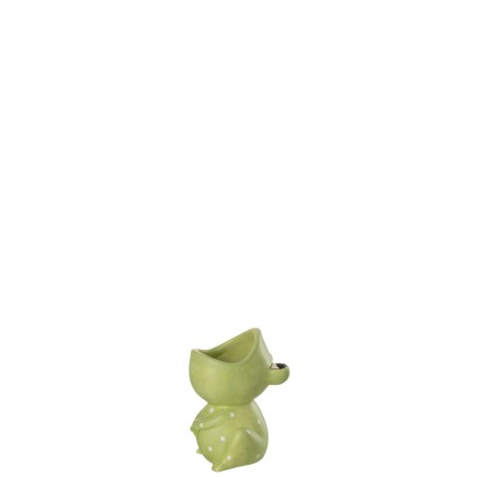 Cache-pot grenouille en poterie vert 8.5x8x11 cm
