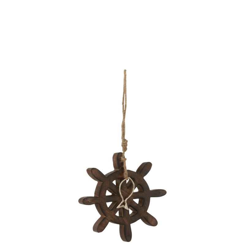 Barre poisson en bois marron foncé 15.5x15.5x2.5 cm