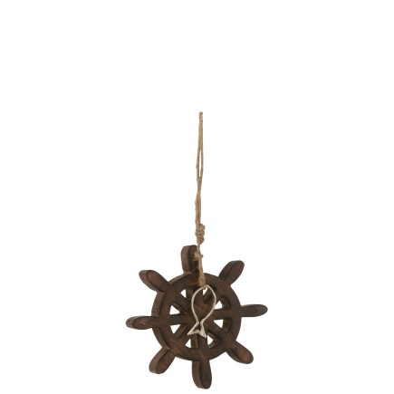 Barre poisson en bois marron foncé 15.5x15.5x2.5 cm
