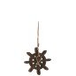 Barre poisson en bois marron foncé 15.5x15.5x2.5 cm