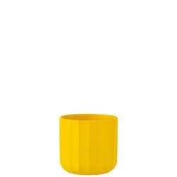 Cache-pot céramique jaune 15x15x14.5 cm