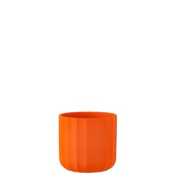 Cache-pot en céramique orange 15x15x14.5 cm
