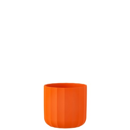 Cache-pot en céramique orange 15x15x14.5 cm