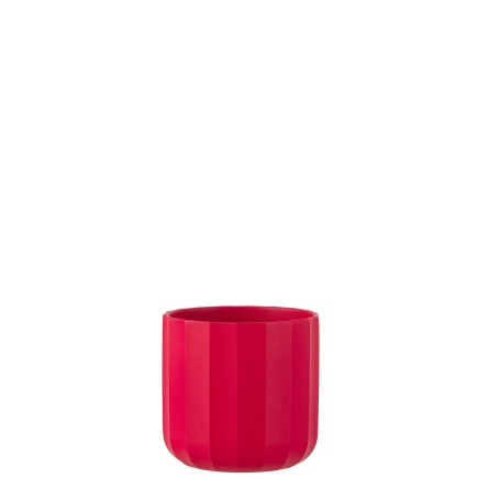 Cache-pot en céramique rose 15x15x14.5 cm