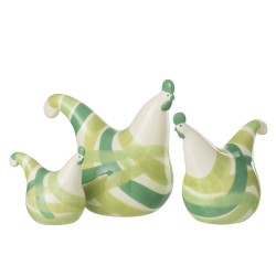 S/3 HENS LINES DOLOM GREEN MIX