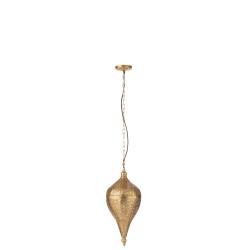 Lampe suspendue goutte en métal doré 23x23x53 cm