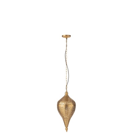 Lampe suspendue goutte en métal doré 23x23x53 cm
