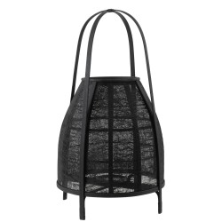 Lanterna a cappuccio in bambù nero 38,5x38,5x70 cm