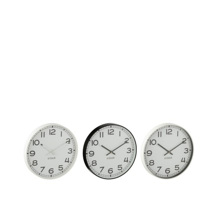 WANDKLOK ROND WIT/ZWART S ASS3