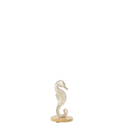 Hippocampe sur socle en aluminium multicolore 14.5x7x7 cm
