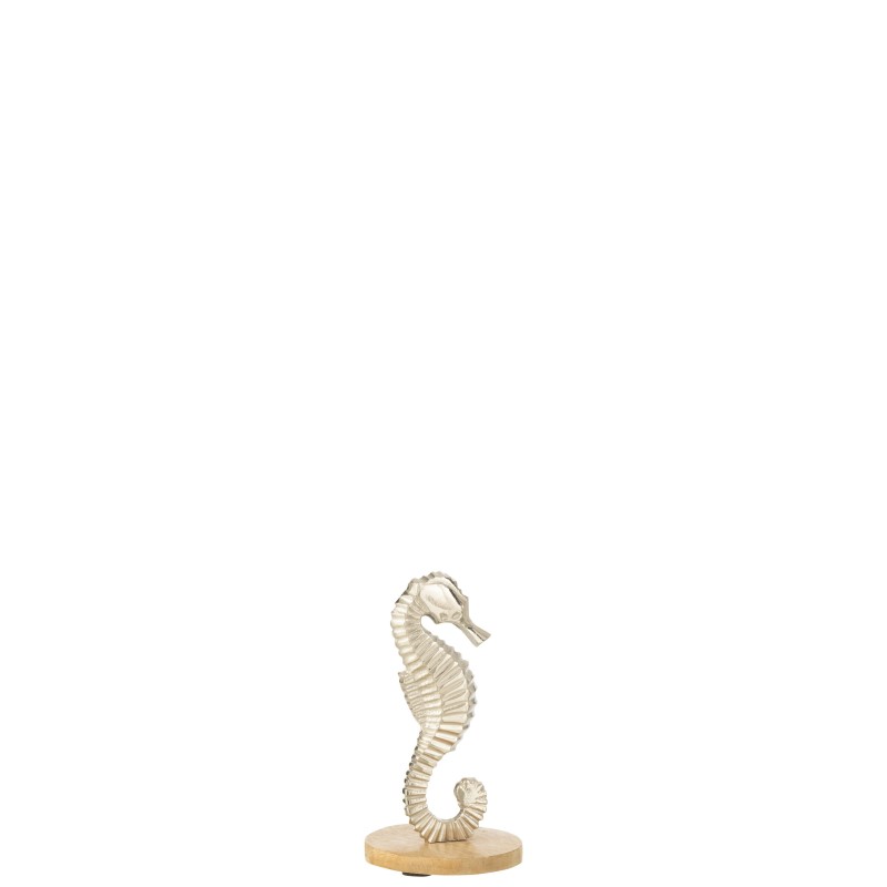 Hippocampe sur socle en aluminium multicolore 14.5x7x7 cm