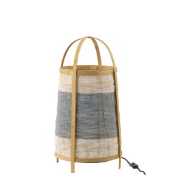 Lampe Jean en bambou bleu 32x32x60 cm