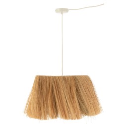 Lampe suspendue Bahamas en métal et herbe naturelle bois naturel 35x35x120 cm