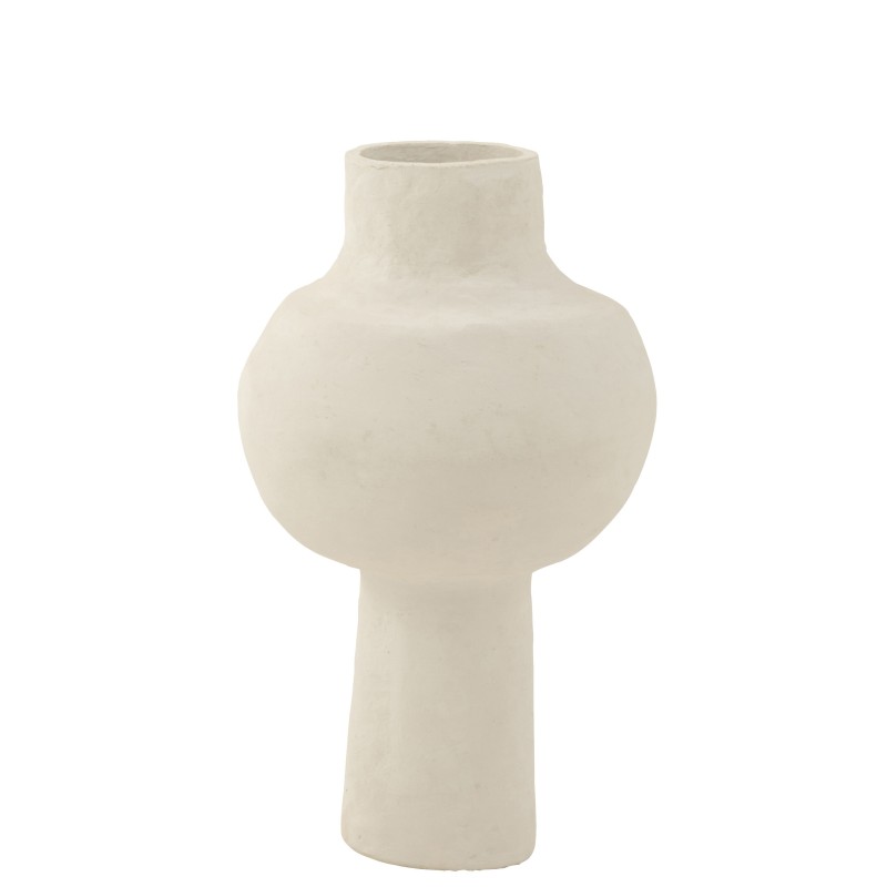 Vaso di cartapesta bianco 30x30x50 cm