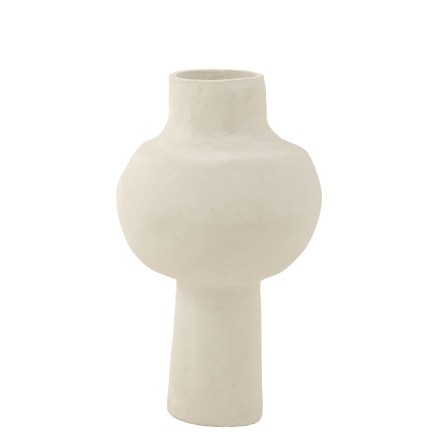 Vaso di cartapesta bianco 30x30x50 cm