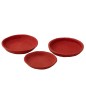 S/3 PLATES PAPER MACHE RED