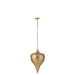 Lampe suspendue goutte en métal doré 31.5x31.5x57 cm