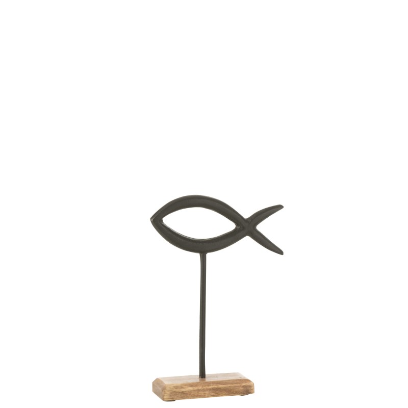 Poisson sur pied en aluminium multicolore 21.5x15.5x5 cm