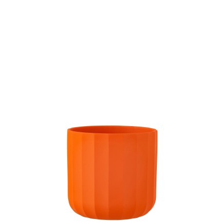 Cache-pot en poterie orange 18.5x18.5x18 cm