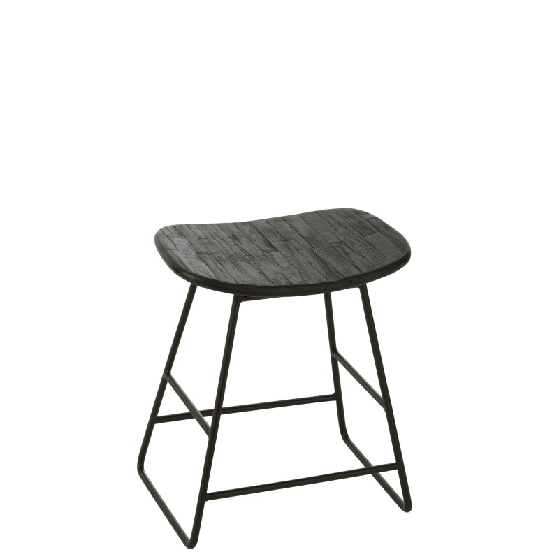 TABOURET RECT TECK RECY NOIR S TABOURET RECT TECK RECY NOIR S