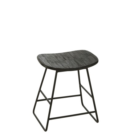 TABOURET RECT TECK RECY NOIR S