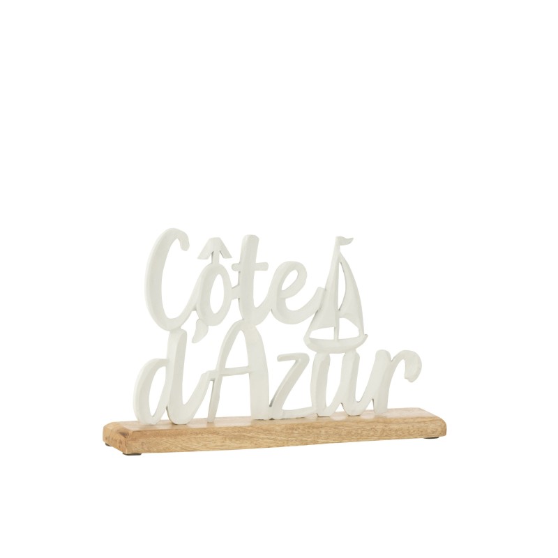 Côte d'Azur sur socle en aluminium multicolore 23x14x5 cm