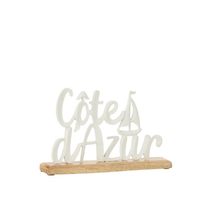 Côte d'Azur sur socle en aluminium multicolore 23x14x5 cm
