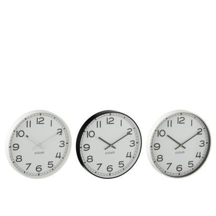 Horloge murale en plastique multicolore 40x40x4 cm (Lot de 3)