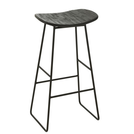 TABOURET RECT TECK RECY NOIR L