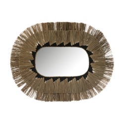 Miroir ovale en verre naturel/noir 115x4x90 cm
