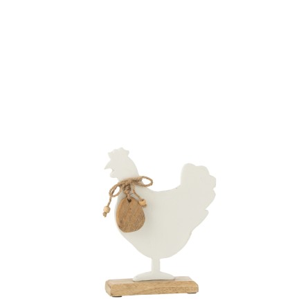 Coq collier œuf en aluminium multicolore 22x16x5 cm