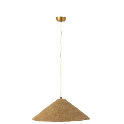 Lampe chapeau en roseau naturel 60x60x20 cm