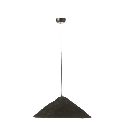 Lámpara sombrero de junco negro 60x60x20 cm