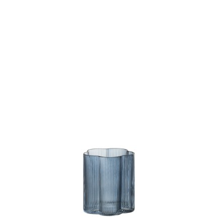 Verre Fiore en verre bleu foncé 7.2x7.2x8.2 cm
