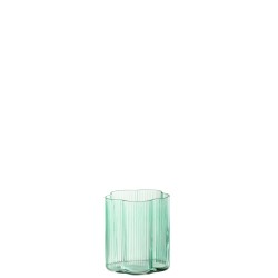 Vaso Fiore en Vidrio Azul 7.2x7.2x8.2 cm