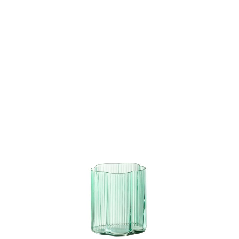 Vaso Fiore en Vidrio Azul 7.2x7.2x8.2 cm Vaso Fiore en Vidrio Azul 7.2x7.2x8.2 cm