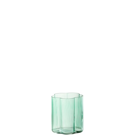 Vaso Fiore en Vidrio Azul 7.2x7.2x8.2 cm
