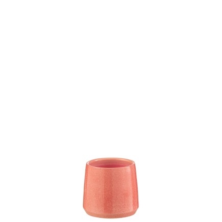 Cache-pot rond en céramique rose 14x14x13 cm