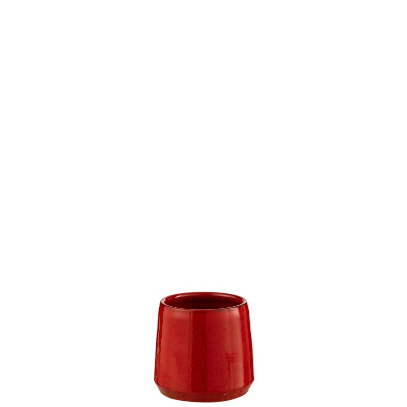 Cache-pot rond en poterie rouge 14x14x13 cm Cache-pot rond en poterie rouge 14x14x13 cm